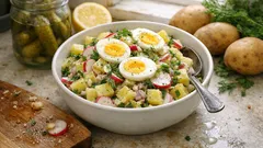 Πατατοσαλάτα με αυγά και ραπανάκια: δροσερή, χορταστική και με σπιτική μαγιονέζα άνηθου
